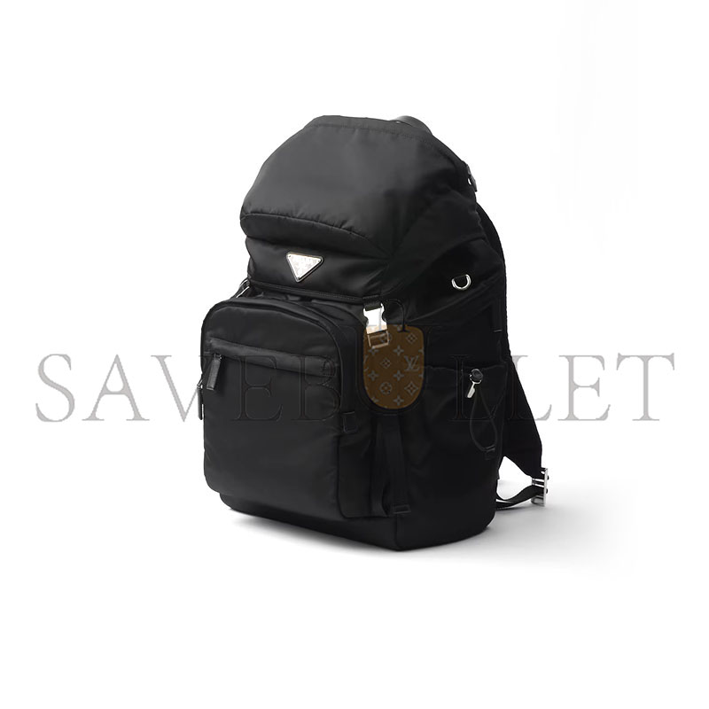 Pra*a re-nylon and saffiano leather backpack 2vz090 (57*32*19cm)
